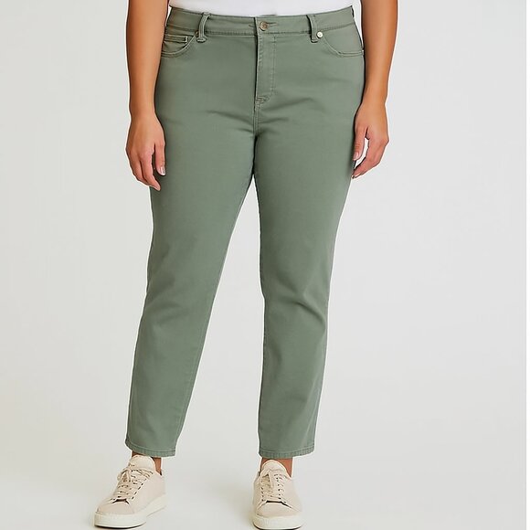 Nine West Moss Green Gramercy Skinny Jeans Size 8 NWT - Picture 1 of 10